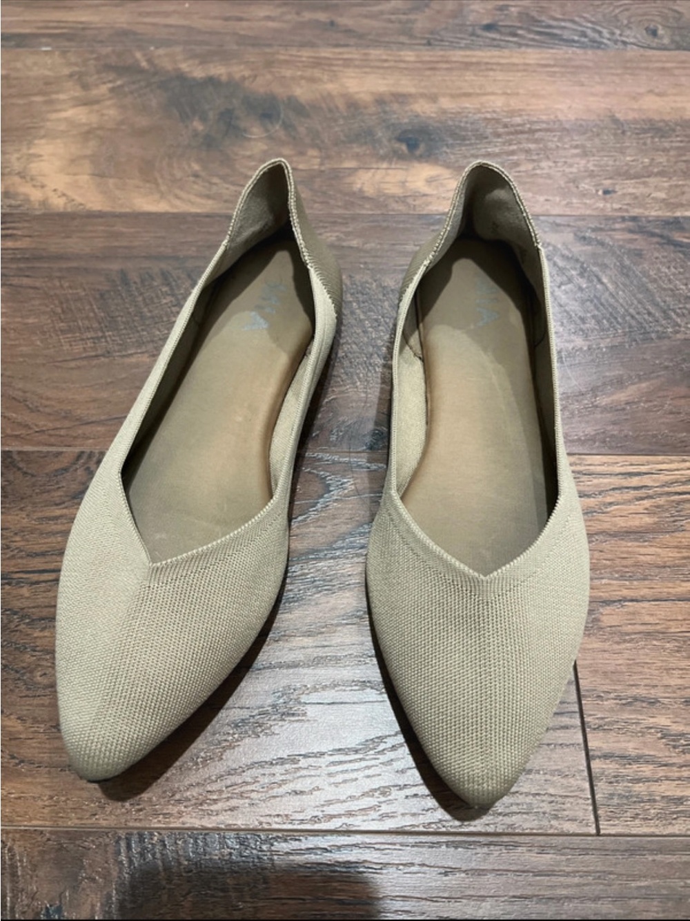 MIA Women's Pointed Knit Flats in Tan